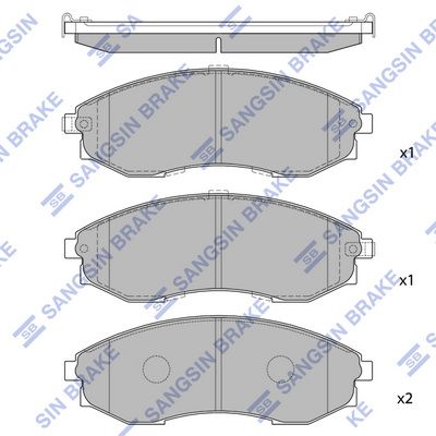 Комплект тормозных колодок, дисковый тормоз SANGSIN SP1083