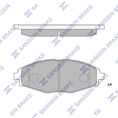 Комплект тормозных колодок, дисковый тормоз SANGSIN SP1086SD