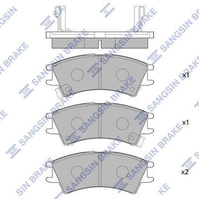 Комплект тормозных колодок, дисковый тормоз SANGSIN SP1096