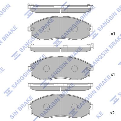 Комплект тормозных колодок, дисковый тормоз SANGSIN SP1099SD