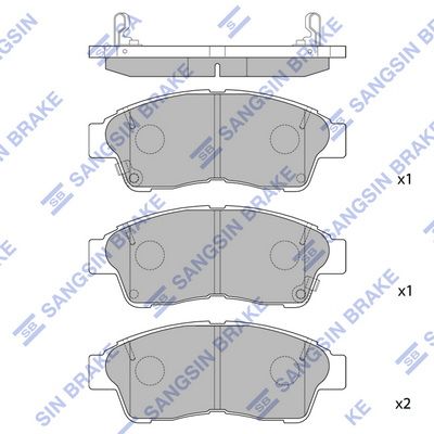 Комплект тормозных колодок, дисковый тормоз SANGSIN SP1110SD