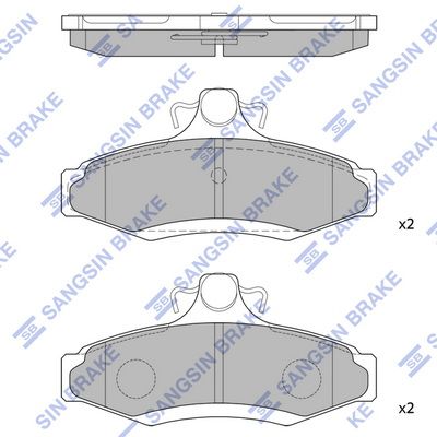 Комплект тормозных колодок, дисковый тормоз SANGSIN SP1114