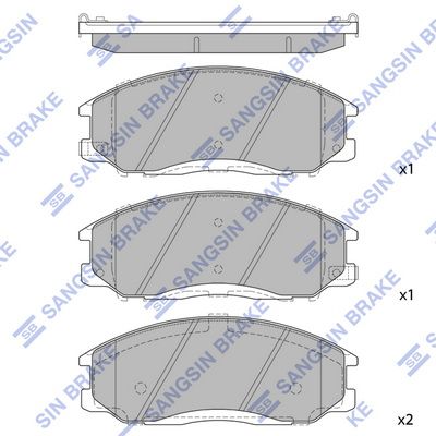 Комплект тормозных колодок, дисковый тормоз SANGSIN SP1115SD