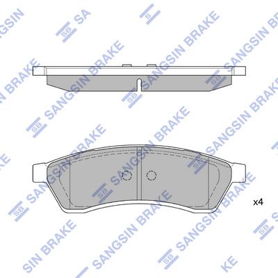 Комплект тормозных колодок, дисковый тормоз SANGSIN SP1119R