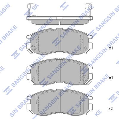 Комплект тормозных колодок, дисковый тормоз SANGSIN SP1134SD