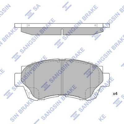 Комплект тормозных колодок, дисковый тормоз SANGSIN SP1138