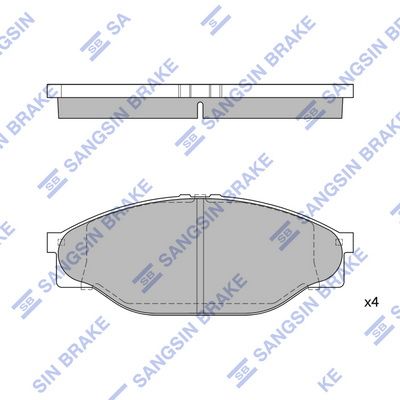 Комплект тормозных колодок, дисковый тормоз SANGSIN SP1139