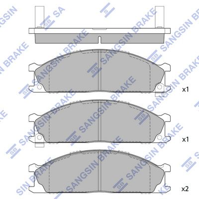 Комплект тормозных колодок, дисковый тормоз SANGSIN SP1140
