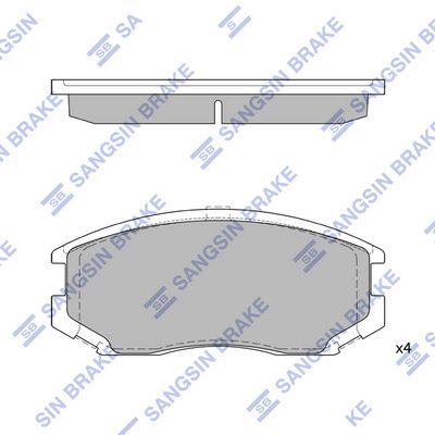 Комплект тормозных колодок, дисковый тормоз SANGSIN SP1142A