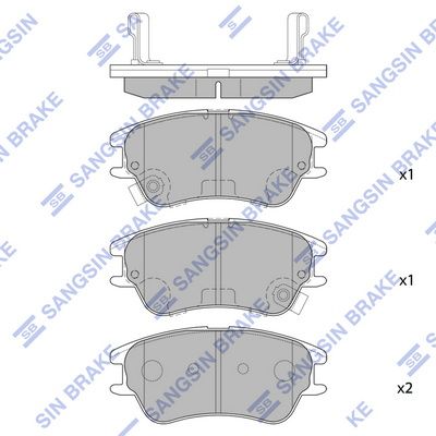 Комплект тормозных колодок, дисковый тормоз SANGSIN SP1149