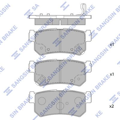 Комплект тормозных колодок, дисковый тормоз SANGSIN SP1151SD