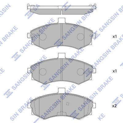 Комплект тормозных колодок, дисковый тормоз SANGSIN SP1152