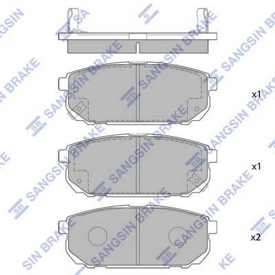 Комплект тормозных колодок, дисковый тормоз SANGSIN SP1154SD