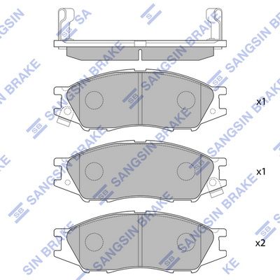 Комплект тормозных колодок, дисковый тормоз SANGSIN SP1156