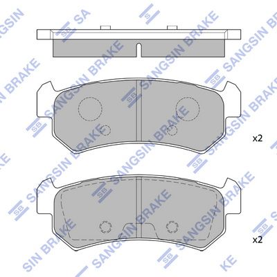 Комплект тормозных колодок, дисковый тормоз SANGSIN SP1160