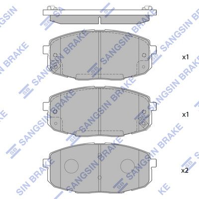 Комплект тормозных колодок, дисковый тормоз SANGSIN SP1162