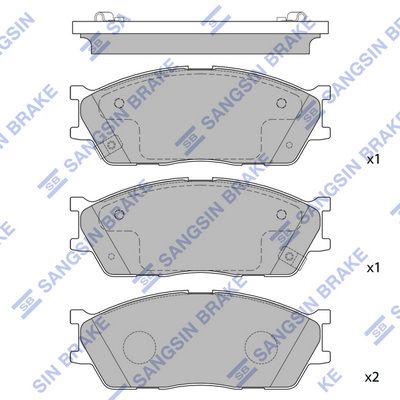 Комплект тормозных колодок, дисковый тормоз SANGSIN SP1164SD