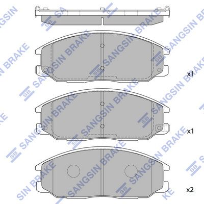 Комплект тормозных колодок, дисковый тормоз SANGSIN SP1171