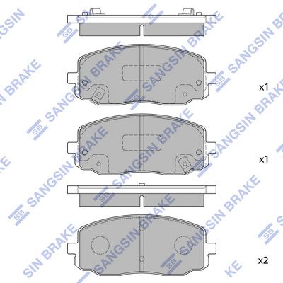 Комплект тормозных колодок, дисковый тормоз SANGSIN SP1172SD