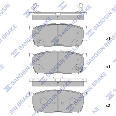 Комплект тормозных колодок, дисковый тормоз SANGSIN SP1173SD