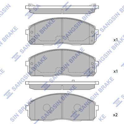 Комплект тормозных колодок, дисковый тормоз SANGSIN SP1174SD