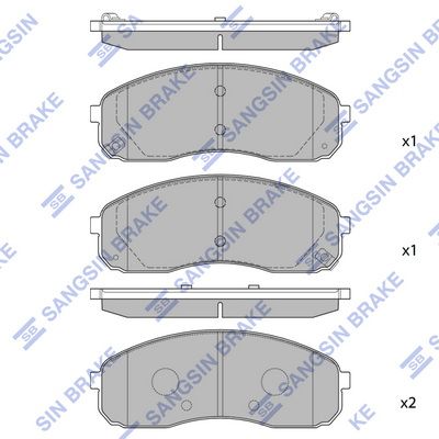 Комплект тормозных колодок, дисковый тормоз SANGSIN SP1177