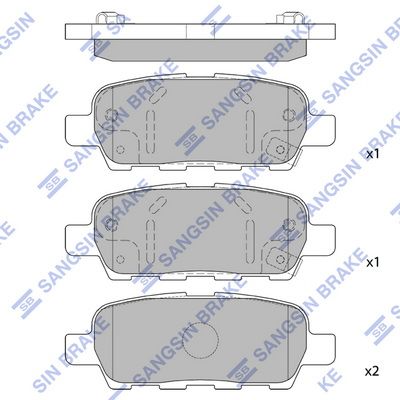 Комплект тормозных колодок, дисковый тормоз SANGSIN SP1184SD