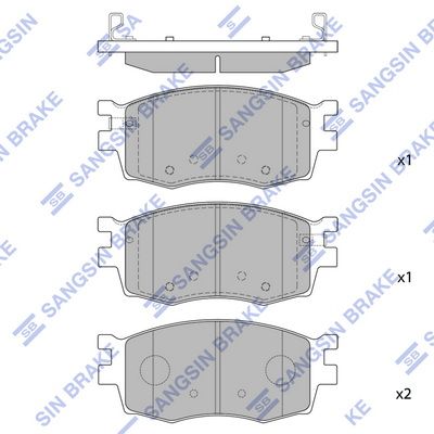 Комплект тормозных колодок, дисковый тормоз SANGSIN SP1186SD