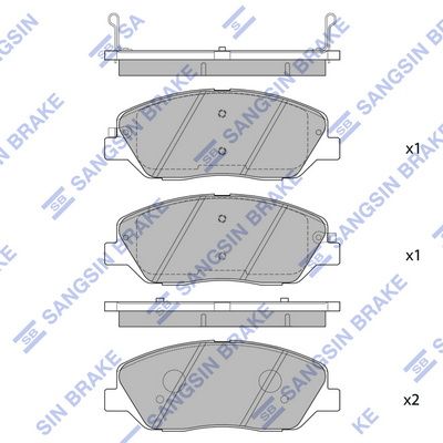 Комплект тормозных колодок, дисковый тормоз SANGSIN SP1194SD