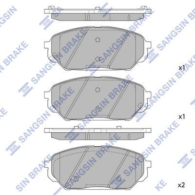 Комплект тормозных колодок, дисковый тормоз SANGSIN SP1203SD