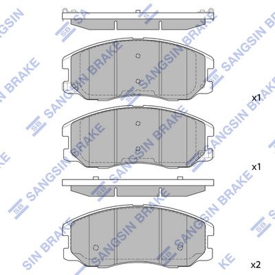 Комплект тормозных колодок, дисковый тормоз SANGSIN SP1204SD