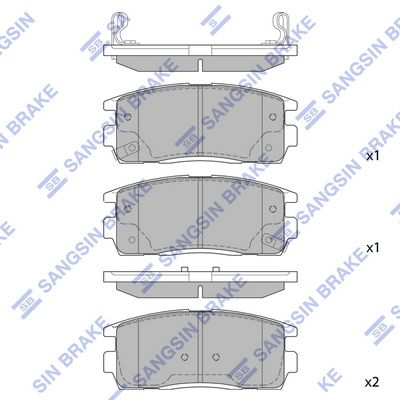 Комплект тормозных колодок, дисковый тормоз SANGSIN SP1205SD