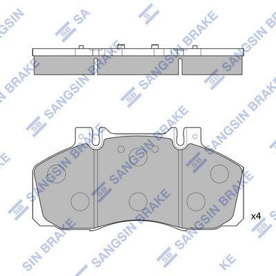 Комплект тормозных колодок, дисковый тормоз SANGSIN SP1207