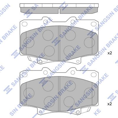 Комплект тормозных колодок, дисковый тормоз SANGSIN SP1217SD