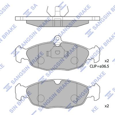 Комплект тормозных колодок, дисковый тормоз SANGSIN SP1220