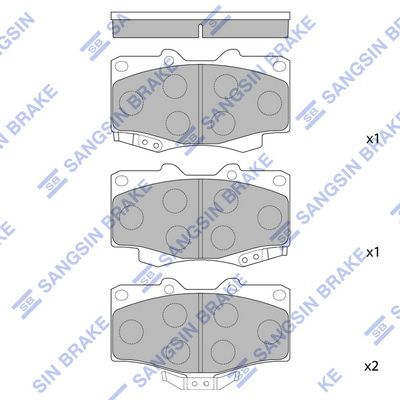 Комплект тормозных колодок, дисковый тормоз SANGSIN SP1222SD