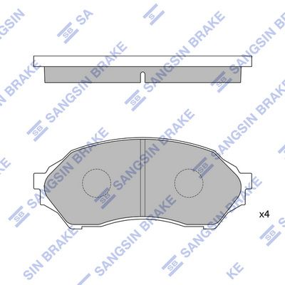 Комплект тормозных колодок, дисковый тормоз SANGSIN SP1227