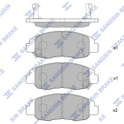 Комплект тормозных колодок, дисковый тормоз SANGSIN SP1231SD