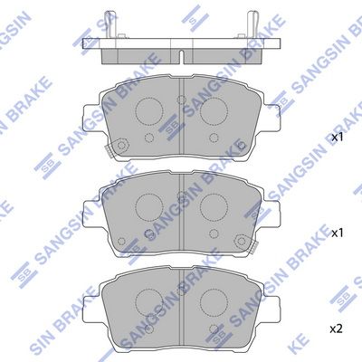 Комплект тормозных колодок, дисковый тормоз SANGSIN SP1232SD