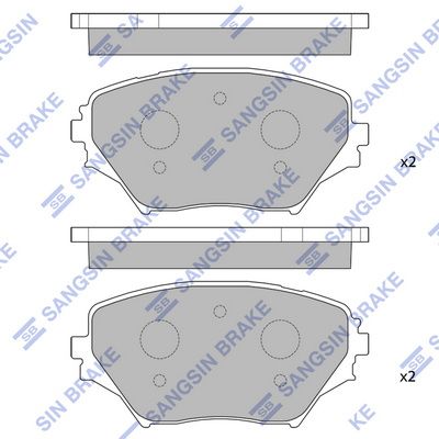 Комплект тормозных колодок, дисковый тормоз SANGSIN SP1233SD