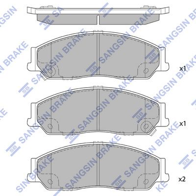 Комплект тормозных колодок, дисковый тормоз SANGSIN SP1235
