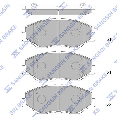 Комплект тормозных колодок, дисковый тормоз SANGSIN SP1237SD