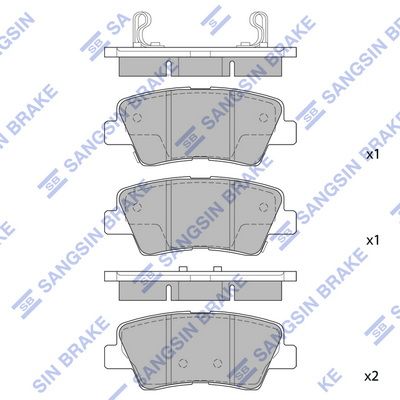 Комплект тормозных колодок, дисковый тормоз SANGSIN SP1239SD