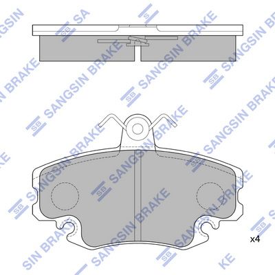 Комплект тормозных колодок, дисковый тормоз SANGSIN SP1243SD