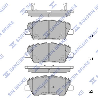 Комплект тормозных колодок, дисковый тормоз SANGSIN SP1247SD