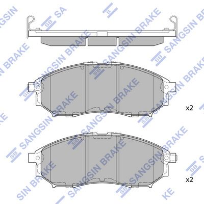 Комплект тормозных колодок, дисковый тормоз SANGSIN SP1249