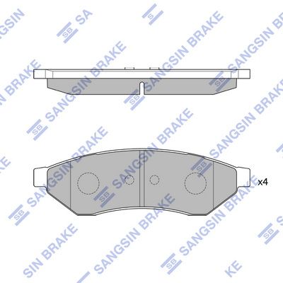 Комплект тормозных колодок, дисковый тормоз SANGSIN SP1252