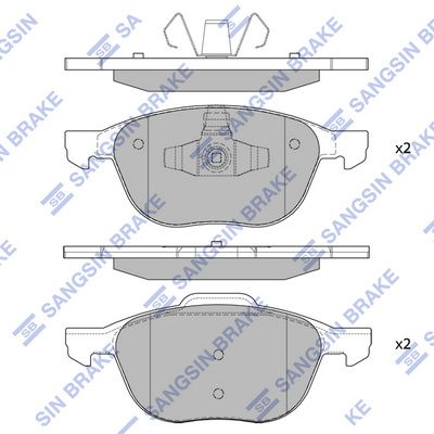 Комплект тормозных колодок, дисковый тормоз SANGSIN SP1260