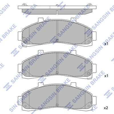 Комплект тормозных колодок, дисковый тормоз SANGSIN SP1264