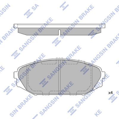 Комплект тормозных колодок, дисковый тормоз SANGSIN SP1271